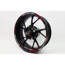 Felgenrand Aufkleber Set for 16 17 18 Inch Rims Motorcycle Motorracing Black White Red X710011