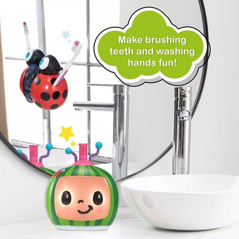 CoComelon Kids Soap Dispenser & Toothbrush Holder Music Buddies Set