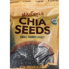 Mayorga Organic 2x Mayorga Chia Seeds USDA Organic Farmer Direct Non-GMO 48 oz - 3 Pounds 2 PACK