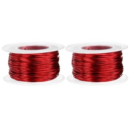 sourcing map 2pcs 20 Gauge Aluminum Craft Wire 0.8mm 98.5ft Flexible Bendable Anodized Metal Jewelry Sculpting Wire for Jewelry Making Modelling Craft DIY, Red