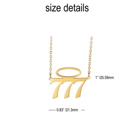 Aprila Women Necklace,Stainless Steel Minimalist Angel Number 777 Pendant Necklace Jewelry