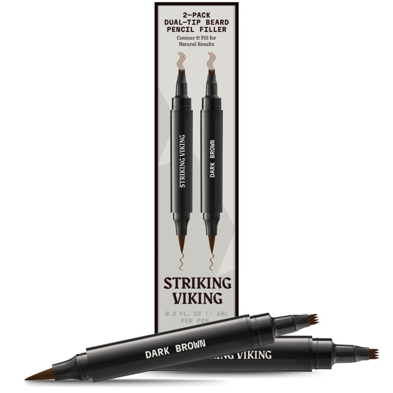 Striking Viking Beard Pencil Filler for Men - Dark Brown,