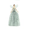 Medium Silver Angel Christmas Tree Topper with Patterned Skirt (18cm)
