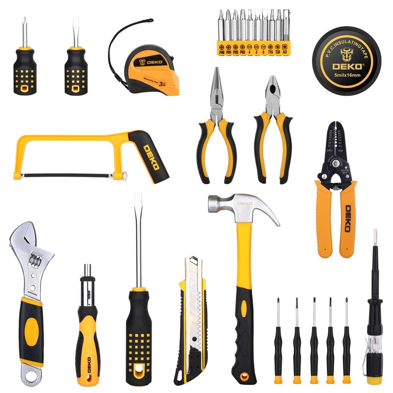 DEKOPRO 198 Piece Home Repair Tool Kit, Wrench Plastic Toolbox