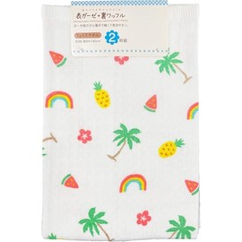 Hayashi FO503000 Face Towels, Set of 2, Approx. 13.4 x 31.5 inches (34 x 80 cm), Gauze Waffle, Soyosoyo, Palm