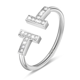 APUUESN 925 Sterling Silver Bracelet and Ring Set for Women Silver/Gold/Rose Gold - Elegant Jewellery Set Made of 925 Silver, Perfect as a Gift for Girlfriend, Birthday or Special Occasions, Sterling