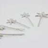 5 PCS Stars Hair Bobby Pins for Women Silver Snowflake