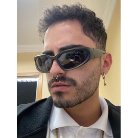 AIEYEZO anteojos de sol deportivas envolventes para hombres y mujeres, modernas anteojos de sol ovaladas con marco grueso y elegante, Paquete de 2 (negro + negro)., MM