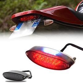 DREAMIZER Universal Motorcycle 28 LED Tail Lights Run Driving License Plate Light Rear Brake Indicator Lamp Compatible with Bobber ATV Quads Street Cruiser Dirt Bike