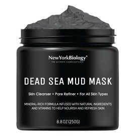 New York Biology Dead Sea Mud Mask for Face and Body | Spa Quality Pore Refiner for Oily Skin | Natural Skincare for Women & Men | Tighten Skin for A Healthier Complexion | 8.8 oz