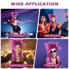 Funnaura Pink Funny Wigs for Women Men, 80s Fancy Dress