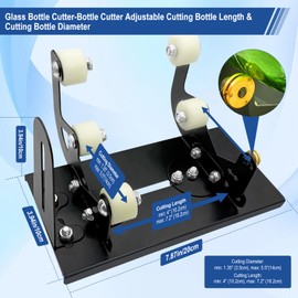Upgrade Glass Bottle Cutter, Glass Cutters Tools - Glass Cutter for Bottles, Adjustable Bottle, Cutter Cutting Diameter 1.3-5.5", Easy Glass Bottle Cutter kit for All Shapes (Round & Square Bottles)