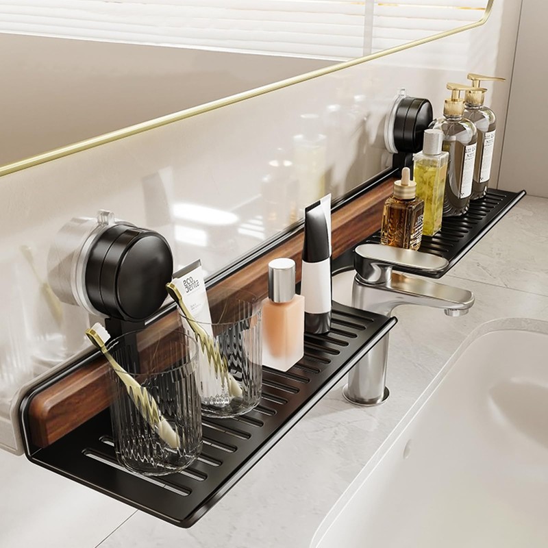 Bathroom Sink Shelf Over Faucet, No Drill 20 Inch Shower