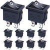 Taiss/10Pcs Black Rocker Toggle Switch ON/OFF DPST 4 Pin 2