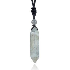 Tegembur Crystal Necklace for Men Women Healing Natural Stone Pendant Necklace Adjustable Rope Reiki Quartz Spiritual Jewelry Necklaces