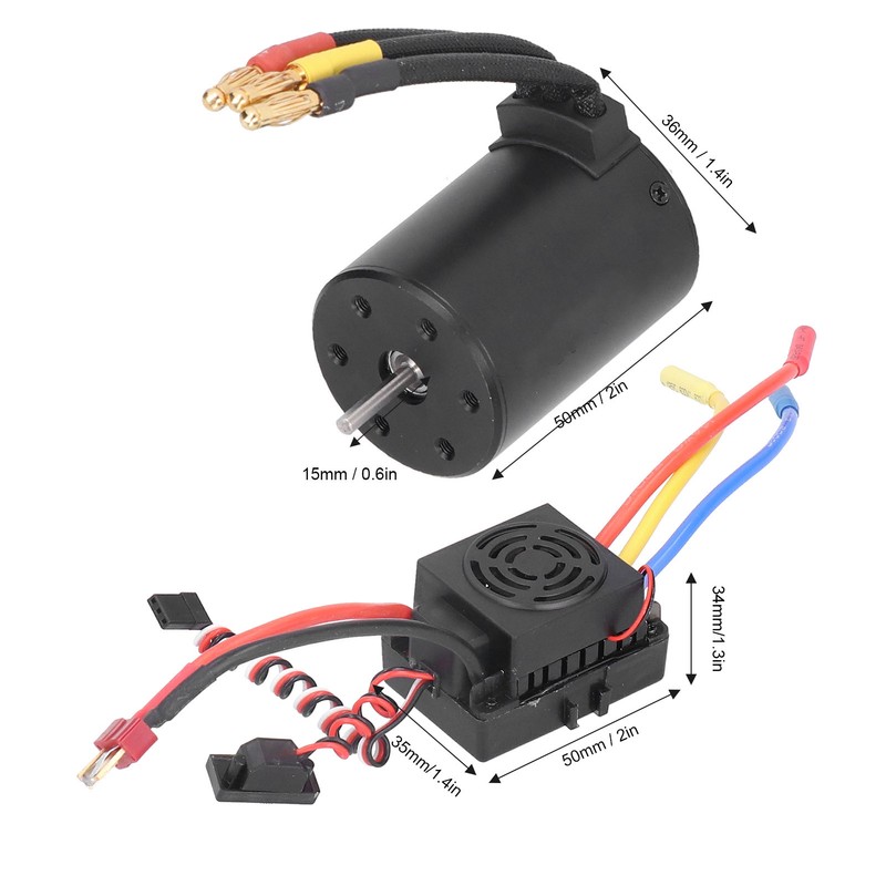 3650 4300KV Brushless Motor 60A ESC Program Card Motor Heat