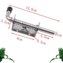 Changyeah 2 Pcs Spring Bar Lock Spring Latch Stainless Steel Spring Latch for Garage Doors or Barriers of All Types of Doors and Windows