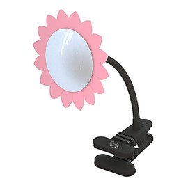WatchYrBack WatchYrBack Clip-On Convex Desk and Cubicle Mirror to See Behind You. Pink Flower Design. Wide Angle View Clear Reflection. Real Glass Mirror. Clip to Monitor and Anywhere up to 2" Thick