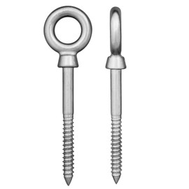 Eye Bolt with Wood Thread (Partial Thread) | Stainless Steel A4 / V4A | Eye Bolt | Eye Bolt | Eye Bolts (10 x 120 mm, Pack of 5)