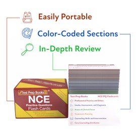 NCE Practice Question Study Cards: NCE Exam Prep 2025-2026 with Practice Test Questions for the National Counselor Examination [Full Color Cards]