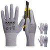 KAYGO Cut Resistant Gloves PU Coated 3 Pairs, ANSI Cut