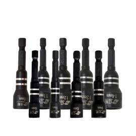 6-14mm Hex Shank Magnetic Nut Setter Driver, Drill Bit Set Powerful Socket Combination Quick Change Metric Nut Driver Set Electric Drill Tool Accessories Auto Repair (9 Pcs)