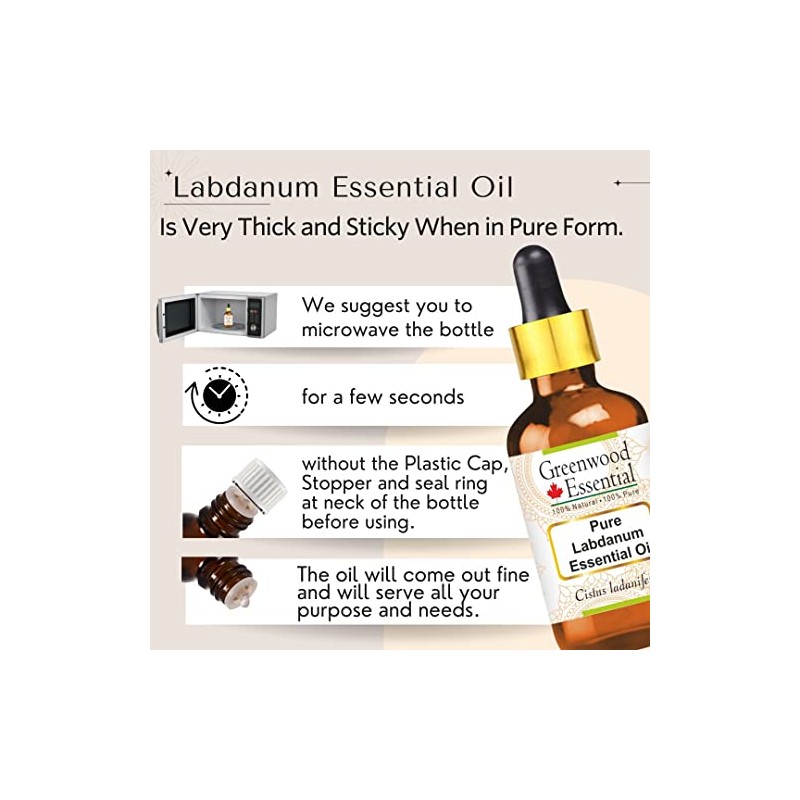 Aceite esencial puro de ládano de Greenwood Essential (Cistus ladaniferus)