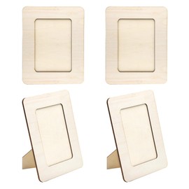 DAWRIS DIY Wooden Photo Picture Frames, 8x6 inch 4 Pack Kid Picture Frame Craft Photo Frame to Decorate, Paint Your Own Sets Picture Frame for Gift