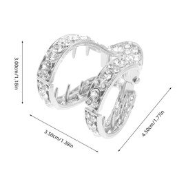 Beaupretty 2pcs Ponytail Holder Hair Claw Clips Crystal Rhinestone Claw Hair Clips Metal Claw Clips for Thick Thin Hair