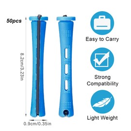 WeddHuis Pack of 50 Small Perm Rollers, Perm Set Complete Curlers Small, Hair Rollers for Women, Curlers Short Hair for Natural Hair, Styling Tool