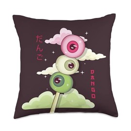 Weirdcore Aesthetic Kawaii Japanese Dango Mochi Eyeballs Throw Pillow