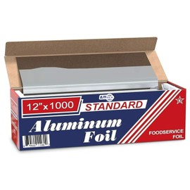 EJY IMPORT Standard Premium Aluminum Foil | 12”x1000 Feet Long | Industrial Size and Strength | Commercial Grade & Length Foil Wrap for Food Service Industry and Home Use| Strong Silver (1 Pack)