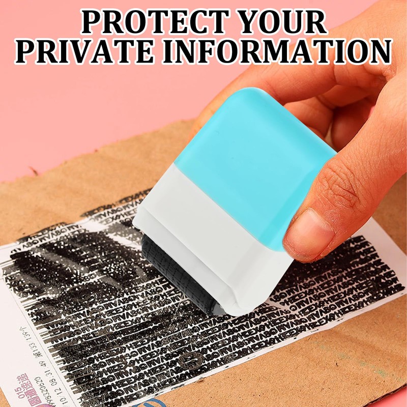 2 Address Blocker Stamp,Confidential Roller Stamp,Identity Theft Protection Roller Stamp,Can