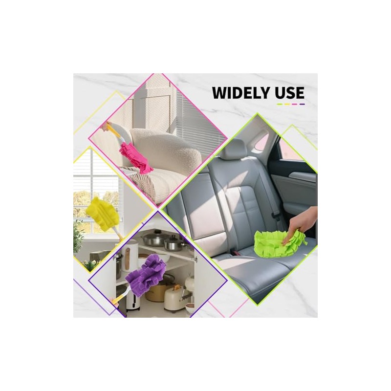 8 Pack Reusable Duster Pads for Swiffer - Washable Microfiber