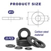YOYEAH Pack of 25 Washers M12 Black, Stainless Steel A2