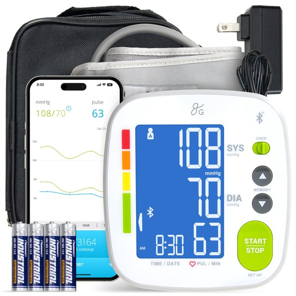 Greater Goods Bluetooth Blood Pressure Monitor, Upper Arm BP Machine