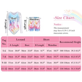 Happy Cherry Kids Girls Gymnastics Leotard Long Sleeve Practice Outfit One Piece Stretchy Workout Unitards with Cotton Crotch 9-10 Years