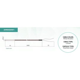 Full Gauge SB-12 Temperature Sensor Thermocouple Type J, Temperature Range 32 to