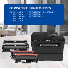 TN760 Toner Cartridge and DR730 Drum Unit Replacement for Brother TN-760 DR730 DR 730 Work with DCP-L2550DW HL-L2350DW HL-L2390DW HL-L2395DW Printer (2 Toners, 1 Drum Unit, 3Pack)