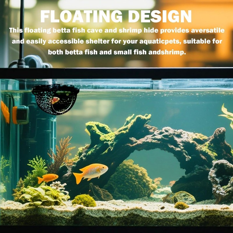 JINJUMEI 2PCS Floating Betta Hammock & Shrimp Shelter, Beta Fish