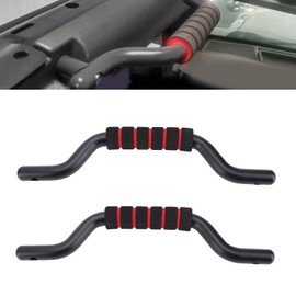 Roll Bar Grab Handles, 2 Sets Aluminum Alloy Front Seat Grip Handle, Compatible with Bronco 2021 2022 2023 2024 2/4 Door Front Grip Handles, Interior Accessories (Black)