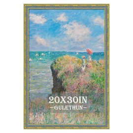 GULETHUN 20x30 Picture Frame Gold - Vintage Photo Frame 20 by 30, Retro Home Decor Wall Hanging Gallery Frames, Sturdy, Plexiglass, Ornate Gold Raised Poster Frame for Vertical & Horizontal Display