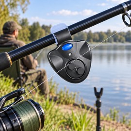 Electronic Fishing Bite Alarm for Rods – Clip-On Sound & LED Indicator with Batteries for Day & Night Fishing