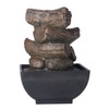 Tabletop Water Fountain Resin with Cascading Rock Waterfall and LED