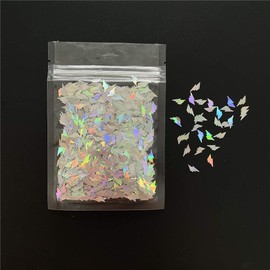 10 Grams/Pack -Sliver Lightning Shape Sequins Glitter - Festival Rave Beauty Makeup Face Body Nail Art Decoration LB100
