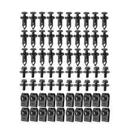 Osilly 70 PCS Engine Under Cover Splash Shield Body Bolts Screws, Universal Extruded U-Nuts Kit, Bumper Fender Liner Push Retainer Fastener Clips, Replacement for G35 G37 FX35 FX45 EX35