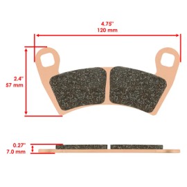 Caltric Front And Rear Brake Pads for Polaris RZR XP 900 EFI 2011-2013 / RZR 900 2014