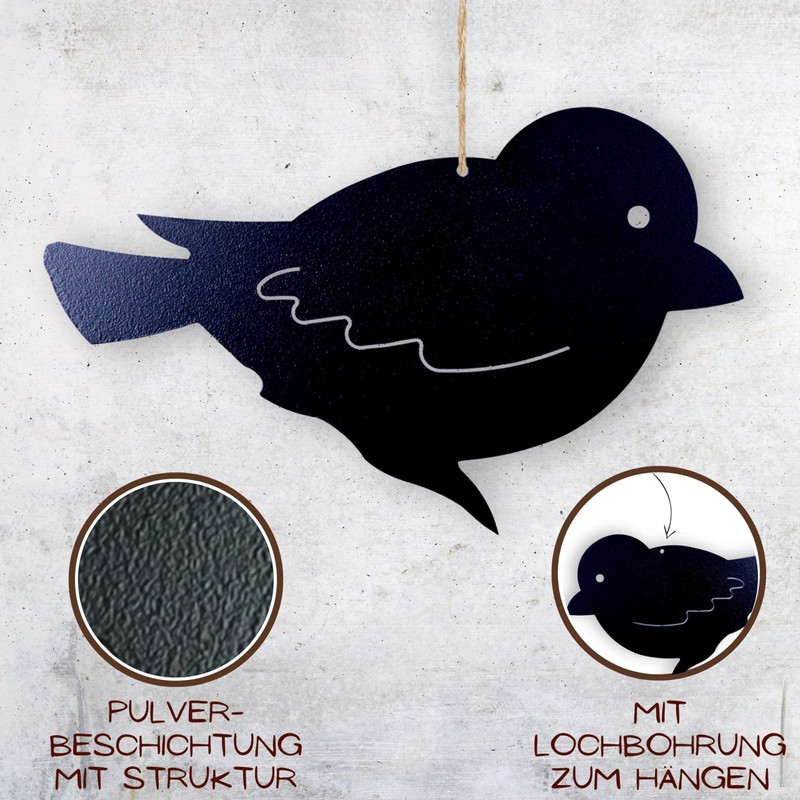 Rostikal Decorative Bird Black 10 x 15 cm Window Decoration