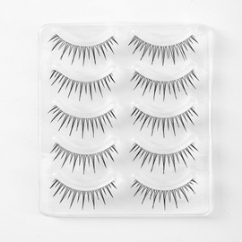 Koommon Natural False Eyelashes, Transparent Axis False Eyelashes, Handmade Upper Eyelashes, Ultra Lightweight, Lower Eyelashes, Soft, Outer Eyelashes, Natural Lifestyle Makeup, 5 Pairs (B-A+V)