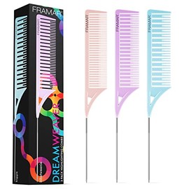 FRAMAR Dreamweaver Juego de Peines para Mechas - Peine Profesional para Mechas con Punta Separadora, Peine de Tinte para el Cabello, Peines de Papel A